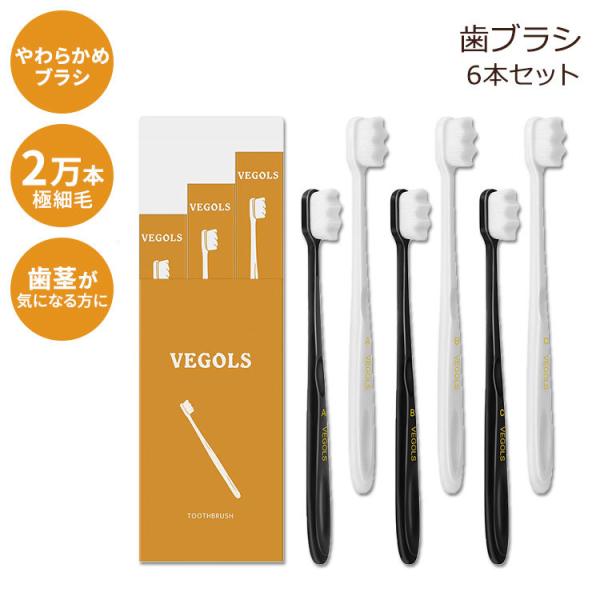 歯ブラシ 大人用 エクストラ ソフト 知覚過敏 6本セット VEGOLS Adult Extra S...