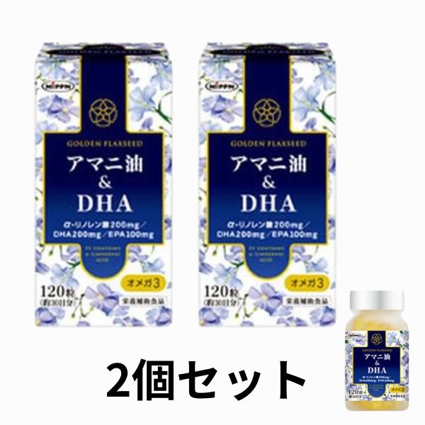 ニップンライフイノベーション アマニ油&amp;DHA 120粒 【2個セット】