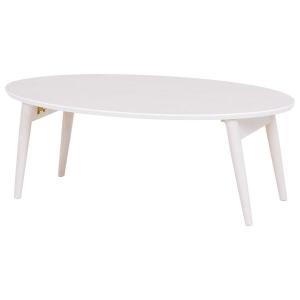 折りたたみテーブル ローテーブル 約幅90cm×奥行50cm×高さ33.5cm 楕円形 ホワイトウォッシュ 木製 折れ脚テーブル リビング〔代引不可〕｜supplement-k