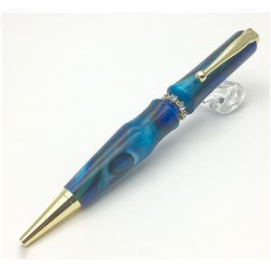 日本製 スワロフスキー ボールペン/文房具 〔ブルー〕 クロスタイプ 芯：0.7mm 文具 オフィス用品 『Acrylic』