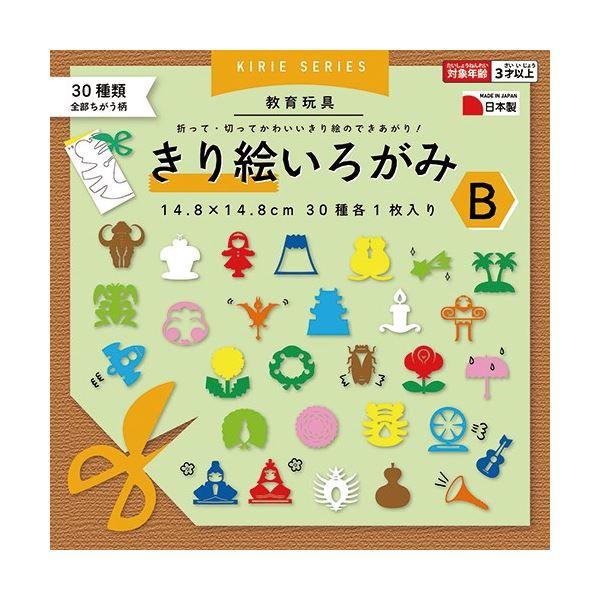 (まとめ) 切り絵いろがみB14.8cm 30種類30枚 〔×10セット〕