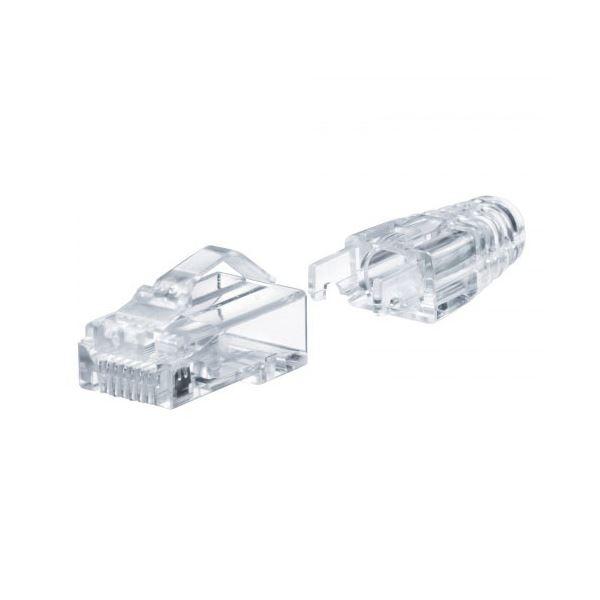 サンワサプライ RJ-45コネクタ カテゴリ6A 貫通型 への字ラッチ ブーツ付き10個入り ADT...