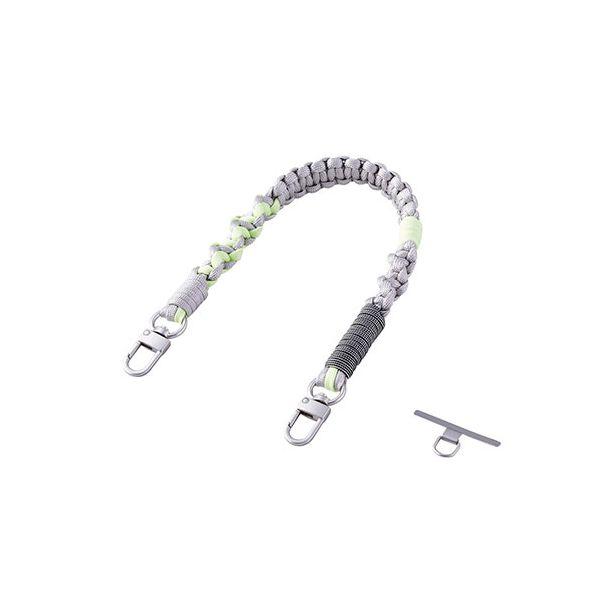 エレコム ハンドストラップ編み物 ひとつひとつ丁寧に手作りした温かみのある編み模様 グレー P-ST...