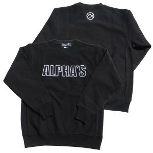 ALPHA'S 2023FW オリジナルクルースエット（トレーナー） 12oz  ブラック｜surf-alphas