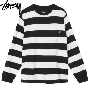 STUSSY ステューシー ロングスリーブTシャツ【Classic Stripe  L/S Tee 】BLACK/2020SPステューシージャパン正規品｜surf-alphas