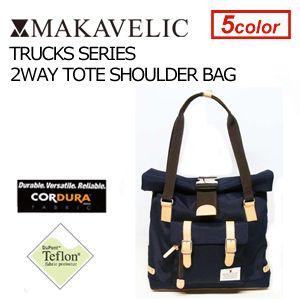 送料無料 MAKAVELIC マキャベリック トートバック ショルダー コーデュラ CORDURA テフロン/TRUCKS 2WAY TOTE SHOULDER BAG NAVY｜surfer