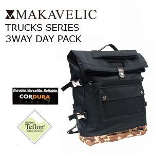 送料無料 MAKAVELIC マキャベリック バックパック リュック コーデュラ CORDURA/TRUCKS 3WAY DAY PACK BLACK SANDMULTI｜surfer