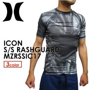 Hurley ハーレー ウェットスーツ ラッシュガード 紫外線対策 17ss/ICON S/S RASHGUARD MZRSSIC17｜surfer