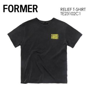 FORMER フォーマー クレイグ・アンダーソン デーン・レイノルズ アパレル 半袖 Ｔシャツ/RELIEF T-SHIRT WASHED BLACK TE23102C1｜surfer