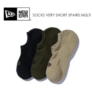 NEW ERA ニューエラ 靴下 スニーカーソックス 3足パック/SOCKS VERY SHORT 3PAIRS MULTI ソックス ベリーショート 3ペア ミリタリー｜surfer