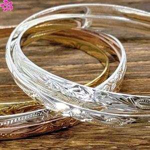 ハワイアンジュエリー ブレスレット Kuuipo 愛 ハイビスカス シルバー