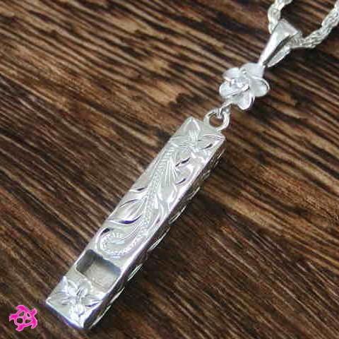 ハワイアンジュエリー ペンダント レディース ホイッスル 笛 シルバー925 プルメリア ジルコニア...