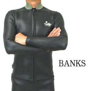 BANKS/バンクス VOUCH FRONT ZIP JACKET BLACK 長袖タッパー ウェットスーツ メンズWRU0022