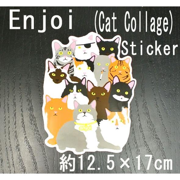 ENJOI/エンジョイ CAT COLLAGE STICKER/ステッカー シール スケボー