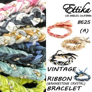 値下げしました！Ettika/エティカ【Vintage Ribbon&Rhinstone Crystal Bracelet】【a】B625 ヴィンテージリボン ブレスレット クリックポスト対応｜surfingworld