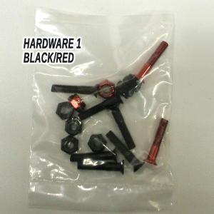 SW HARD WARE/ハードウェア PHILLIPS +プラス 1 インチ ボルト/ビス/ナット BLACK/RED スケートボード用パーツ [返品、交換不可]