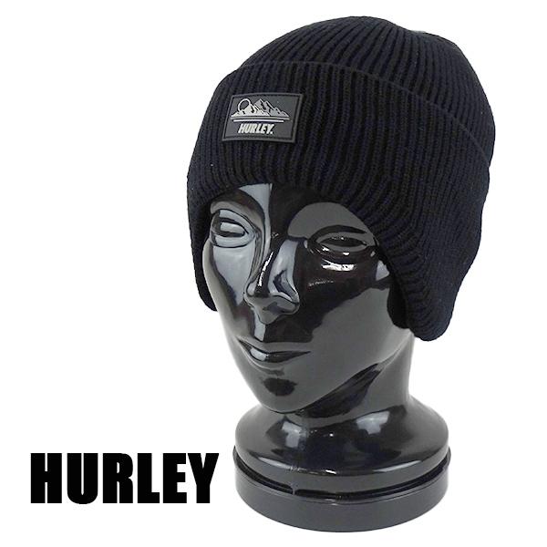 ハーレー メンズ 帽子 HURLEY NORTH PEAK BLACK ニット帽 防寒 耳までカバー...