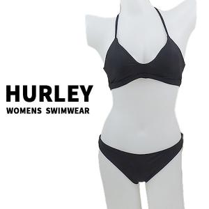 HURLEY/ハーレー ビキニ 水着 SOLID ADJUSTABLE BIKINI TOP MODERATE BOTTOM SET BLACK ハーレー 女性用 BIKINI メール便送料無料[返品、交換キャンセル不可]｜surfingworld