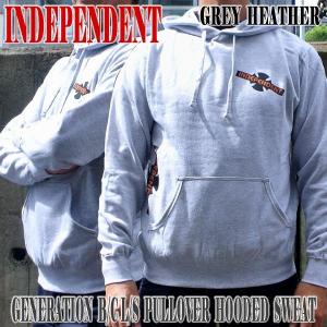 値下げしました！INDEPENDENT/インデペンデント GENERATION B/C L/S PULLOVER HOODED SWEATSHIRT GREY HEATHER フード付き プルオーバー スウェット パーカー｜surfingworld