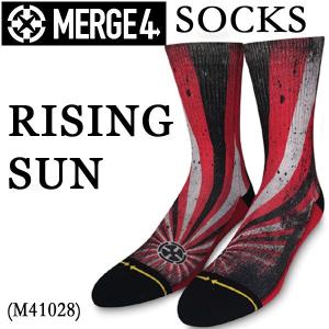 値下げしましたMERGE4/マージフォー RISING SUN SOCK RED ソックス 男性靴下 メンズ ソックス