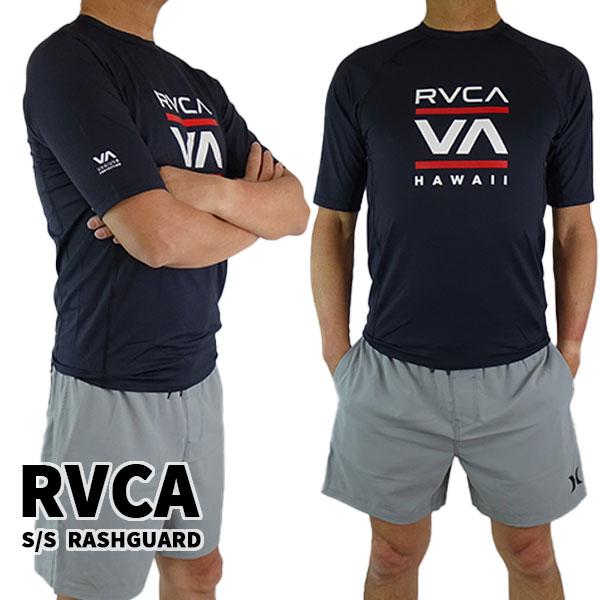 移転セール！在庫限り！RVCA/ルーカ メンズ 半袖ラッシュガード HAWAII STACKED S...