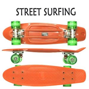 STREET SURFING/ストリートサーフィン PLASTIC CRUISER BEACH BOARD GLOW ORANGE 6.3x22.5 光るウィール [返品、交換不可]｜surfingworld