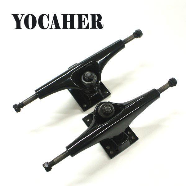 YOCAHER 6.0 SOLID BLACK TRUCK/トラック スケボーSK8 SKATEBO...