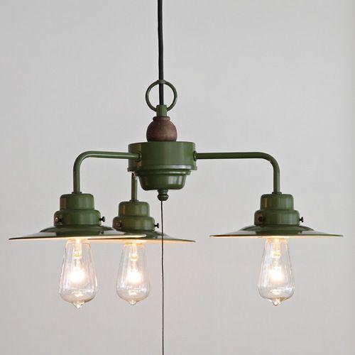 後藤照明　ベルデ　ローマ　アルミP１緑塗装３灯用付属球無し