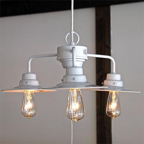 後藤照明　Blancoシリーズ　トレド アルミP１白塗装３灯用　アンティークランプ球60W付属