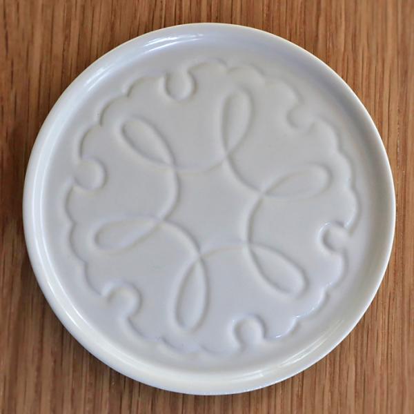 有田焼 JICON 磁今 花彫コースター　雪輪　 大治将典デザイン φ96xh10.5