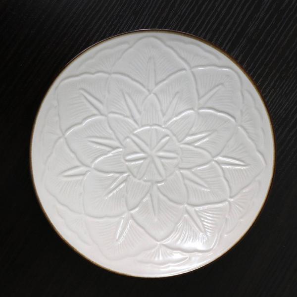 有田焼 JICON 磁今 花彫皿　中皿（渕錆） 大治将典デザイン φ182×h30