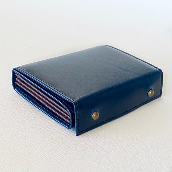 コンパクトな財布　m+ エムピウ MILLEFOGLIE2 Pig BUSCHETO oceano（...