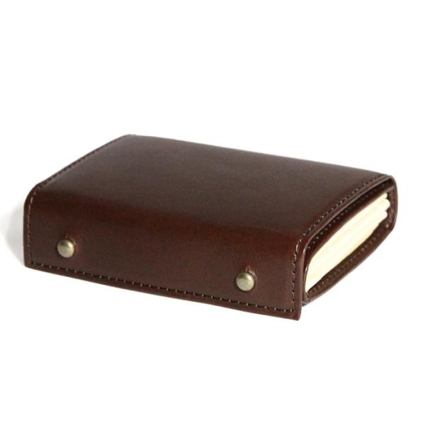 コンパクトな財布　m+ エムピウ MILLEFOGLIE2 25 Pig タバコXベージュ