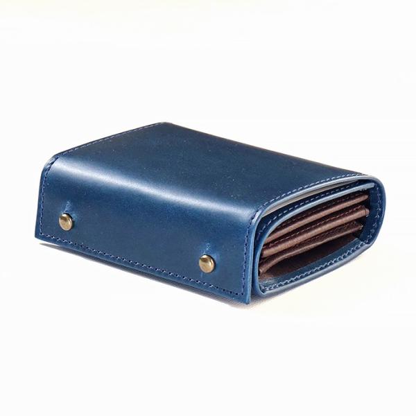 コンパクトな財布　m+ エムピウ MILLEFOGLIE2  Pigブルーチョコ30（W110×H8...