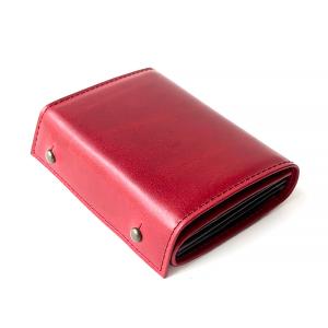 コンパクトな財布　m+ エムピウ MILLEFOGLIE2 Pig BUSCHETO rosso（赤x濃茶）（送料割引対象外品）｜surouweb