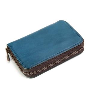 m+（エムピウ） コンパクトな財布 MILLEFOGLIE2 25 Pig ブルーxチョコ