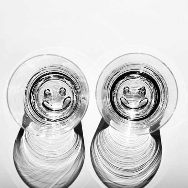 スガハラ グラス nico ニコ  オールドグラス スマイルとウィンクの2個セット　クリア