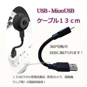 USB-MicroUSBケーブル 小型カメラ電源供給 ランプ電源 扇風機電源 360°回転 自由に曲げられるケーブル｜surprise-collection