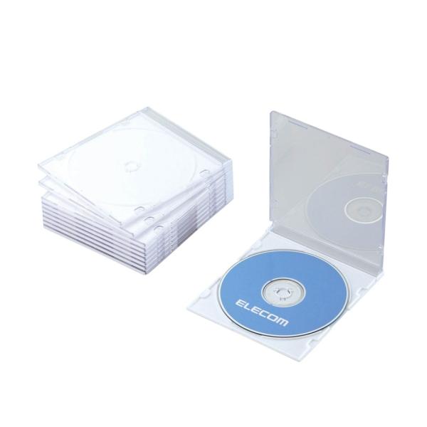 CD/DVDスリムプラケース/1枚収納/10パック/ホワイト / エレコム株式会社