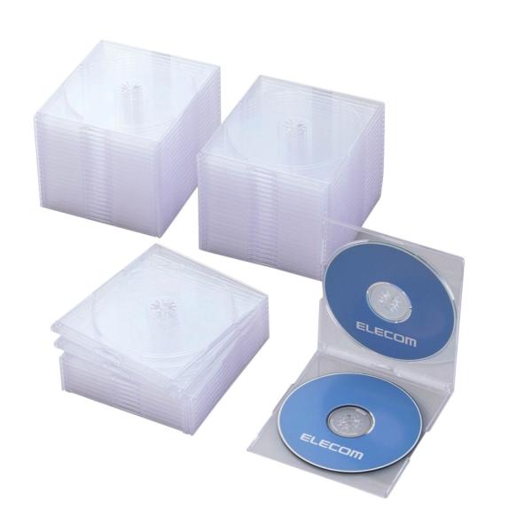 CD/DVDスリムプラケース/2枚収納/50パック/クリア / エレコム株式会社