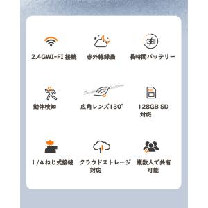 防犯カメラ 小型 動体検知 130°広角 長時...の詳細画像2
