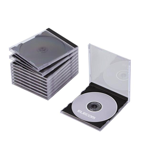 CD/DVDプラケース/1枚収納/10パック/ブラック / エレコム株式会社