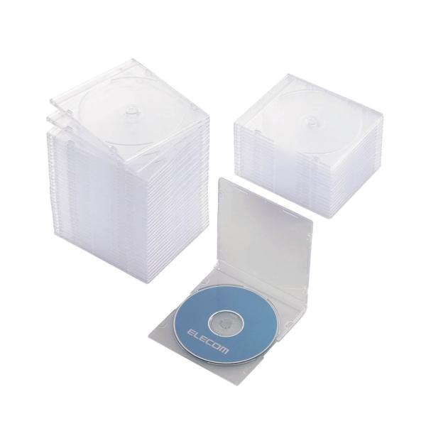 CD/DVDスリムプラケース/1枚収納/50パック/クリア / エレコム株式会社