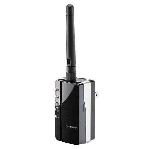 中古WindowsXP ロジテック 300Mbps対応 無線LAN Wi-Fi中継機 (ブラック) ...