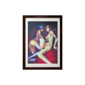 中古原画イラストボード 付属品付)額縁入りプレミアム複製原画(L) 「BLACK LAGOON」02/レヴィ＆ロベルタ(公式イラスト)