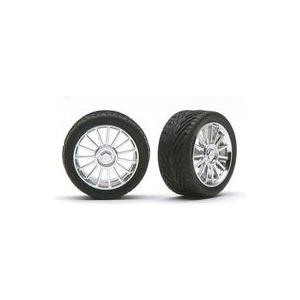 中古プラモデル 1/24 `SPIDERS` ホイール クロームメッキ仕様 タイヤ付4本セット ディティールアップパー