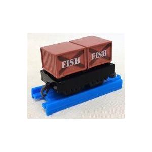 中古おもちゃ 10.貨物貨車+直線レール 「カプセルプラレール きかんしゃトーマス みなとのかくれんぼ編」