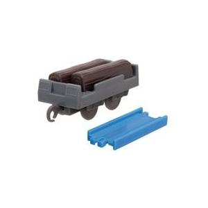 中古おもちゃ 木材運搬貨車+直線レール 「カプセルプラレール きかんしゃトーマス トンネル掘削機ダーシー登場編」