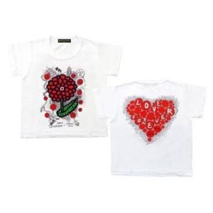 中古Tシャツ(男性アイドル) 草間彌生×大野智(嵐)デザイン チャリTシャツ ホワイト 120サイズ(キッズ) 「24時間