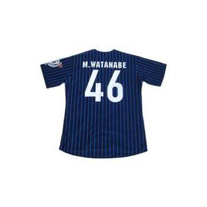 中古ポロシャツ・ワークシャツ(女性アイドル) 渡辺みり愛 個別ベースボールシャツ2017 ネイビー Lサイズ 乃木坂46オフ